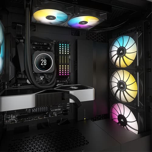 Corsair iCUE ML120 RGB Elite Premium 120mm PWM Magnetic Levitation Triple Fan Kit (Black)